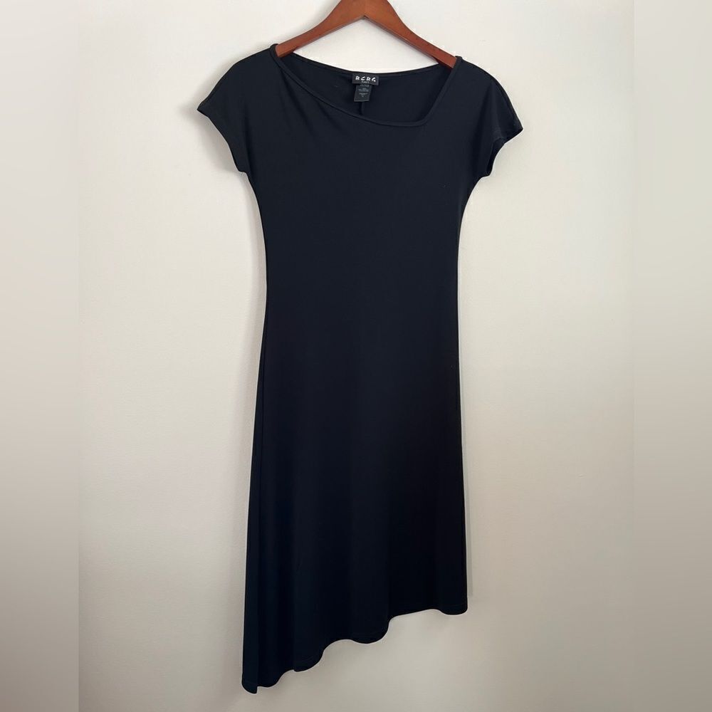 BCBG Black Asymmetrical Dress | Size Small